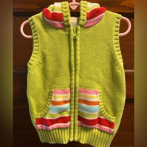 Little girls Gymboree zip-up hooded sweater vest. Like new! Size 3-4
